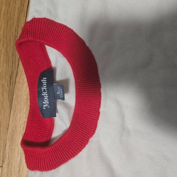 ModCloth Rainbow Retro 90s Style Polka Dot Sweater - Picture 3 of 5